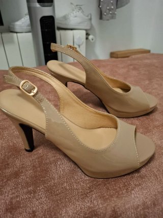 Sandalias tacón peep toe 37