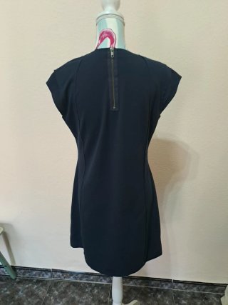 Vestido Desigual azul con estampado multicolor