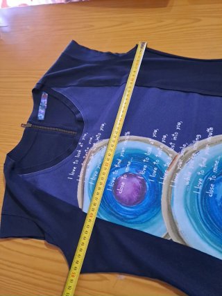 Vestido Desigual azul con estampado multicolor
