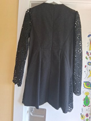 Vestido negro bordado alta calidad , algodon