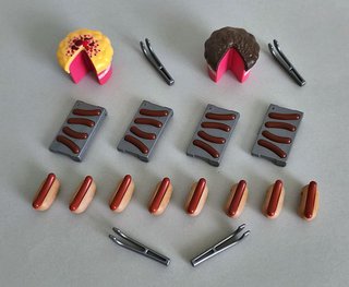 Playmobil Lote Pasteles Y Perritos Calientes.