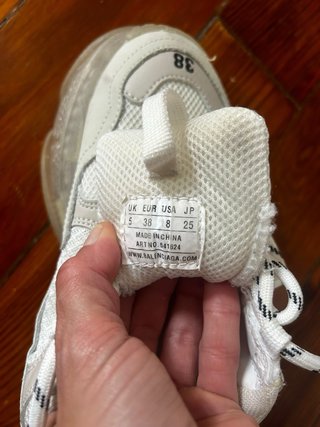 Balenciaga Triple S Clear Sole Tênis Branco 38