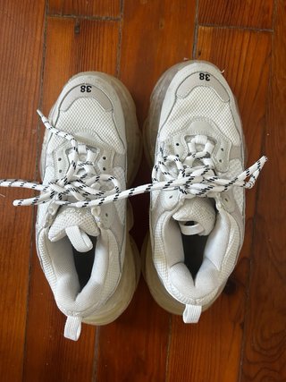 Balenciaga Triple S Clear Sole Tênis Branco 38