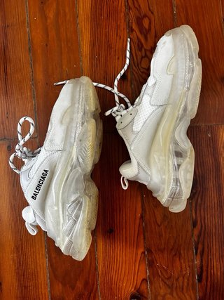 Balenciaga Triple S Clear Sole Tênis Branco 38