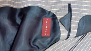 Traje de caballero rayas grises