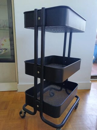 Carrito Auxiliar IKEA 3 Módulos Negro