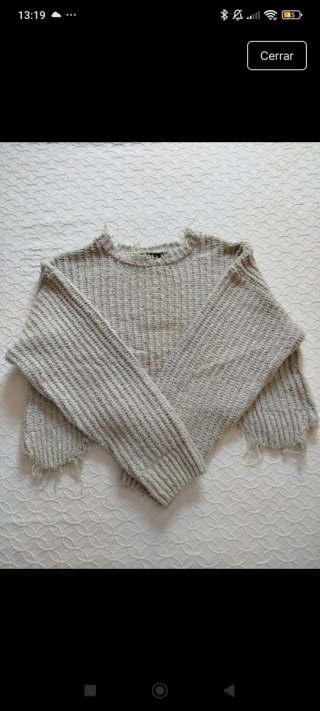 Jersey Bershka gris crop top talla única