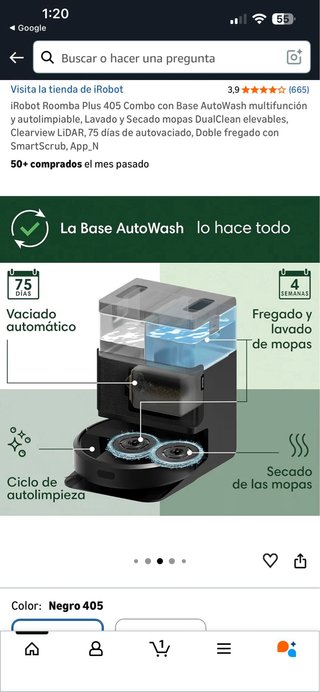 iRobot Roomba Plus 405 Combo Base AutoWash