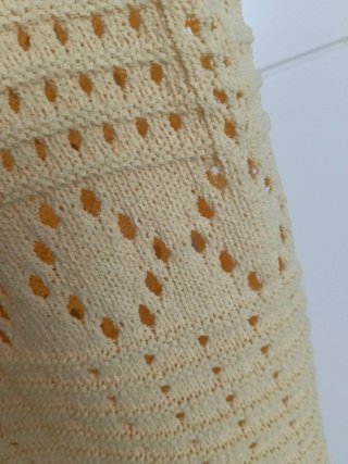 Vestido de punto largo mujer amarillo