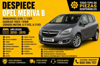Despiece Opel Meriva B 1.7 CDTI 110CV