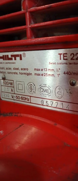 Taladro percutor Hilti TE22 con maletín