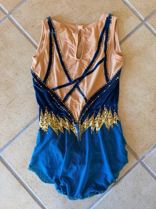 Nuovo costume da ginnastica ritmica Blu/Oro