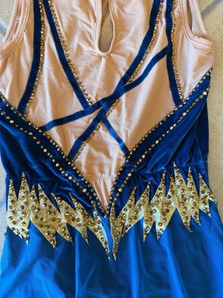 Nuovo costume da ginnastica ritmica Blu/Oro