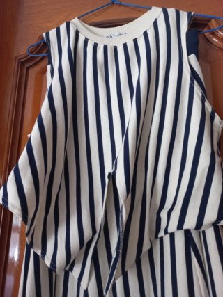 Falda larga con top rayas