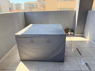 Conjunto terraza ratán gris