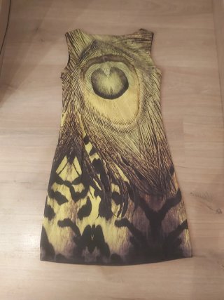 Vestido estampado pluma de pavo real