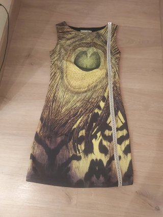 Vestido estampado pluma de pavo real