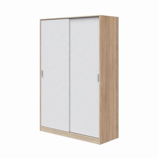 Armadio con porte scorrevoli in legno e vetro
