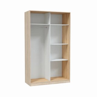 Armadio con porte scorrevoli in legno e vetro
