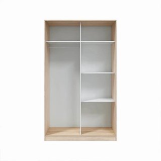 Armadio con porte scorrevoli in legno e vetro