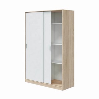 Armadio con porte scorrevoli in legno e vetro