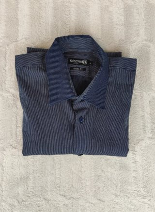 Camisa slim fit Fórmula Joven azul/gris Talla M