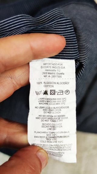 Camisa slim fit Fórmula Joven azul/gris Talla M