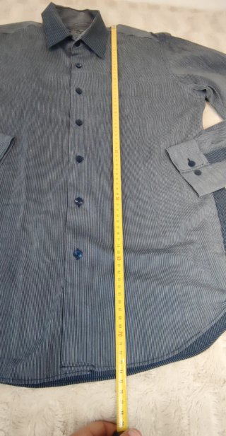 Camisa slim fit Fórmula Joven azul/gris Talla M