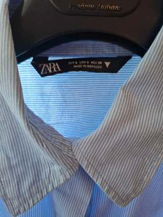 Camicia crop Zara righe azzurre