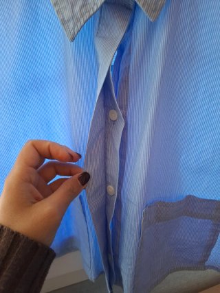 Camicia crop Zara righe azzurre