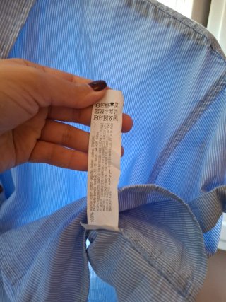 Camicia crop Zara righe azzurre