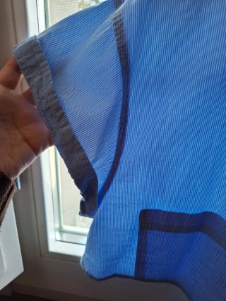 Camicia crop Zara righe azzurre
