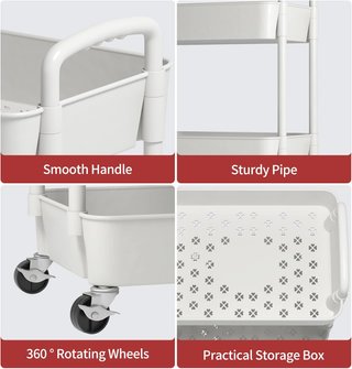 Carrito Cocina Blanco 4 Niveles