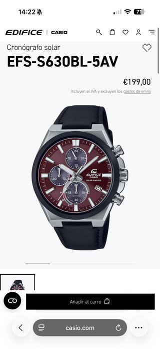Casio Edifice Cronógrafo Solar