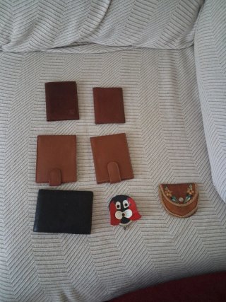 Lote de Tarjeteros y billeteras y monederos d piel