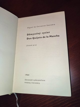 DON QUIJOTE en ESLOVACO, sólo tomo 1, 1965