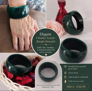 Pulsera ancha verde