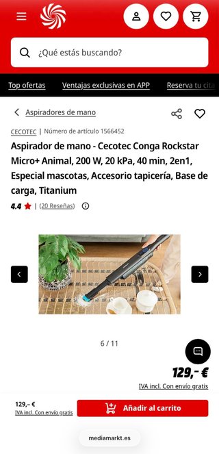 Aspirador Cecotec Conga (Animales)