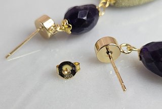 Orecchini pendenti in argento e ametista naturale