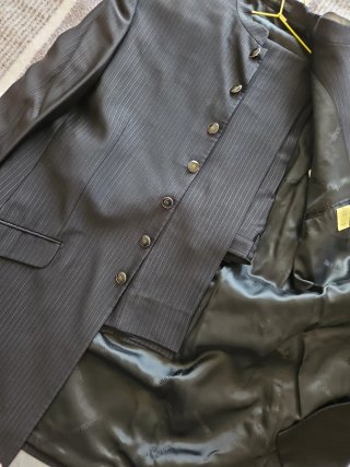 Traje Carlo Pignatelli Negro Rayas