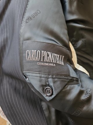 Traje Carlo Pignatelli Negro Rayas