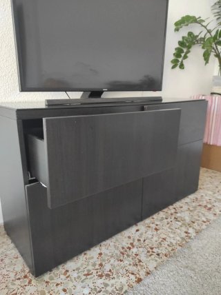 Mueble TV negro madera