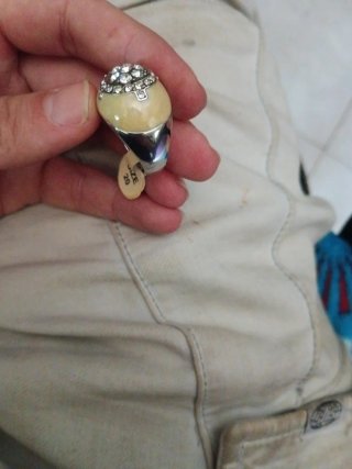 Anillo Nácar y Brillantes Talla 20