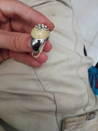 Anillo Nácar y Brillantes Talla 20