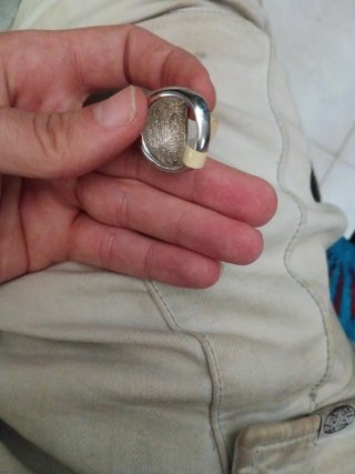 Anillo Nácar y Brillantes Talla 20