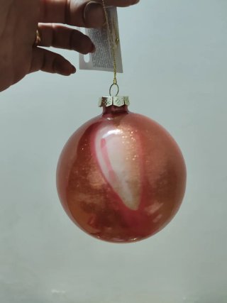 Sfere Natale Vetro Rosa e Oro