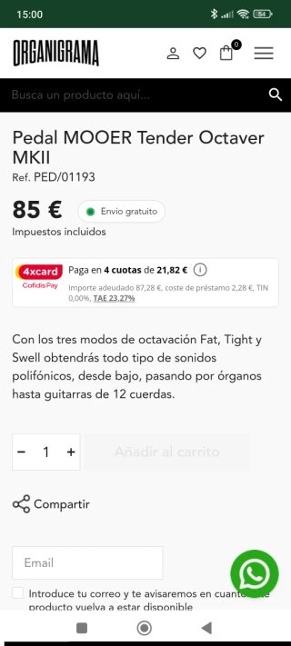 Pedal guitarra MOOER Tender Octaver MKII