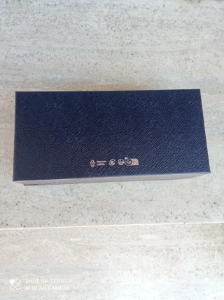 Scatola Prada nuova robusta logata saffiano blu