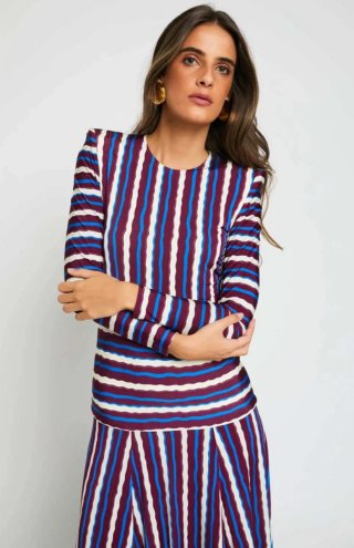 Vestido Erry Colour Nude Rayas