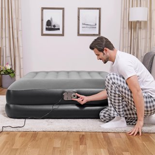 Colchón inflable alto para 2 personas, con bomba eléctrica